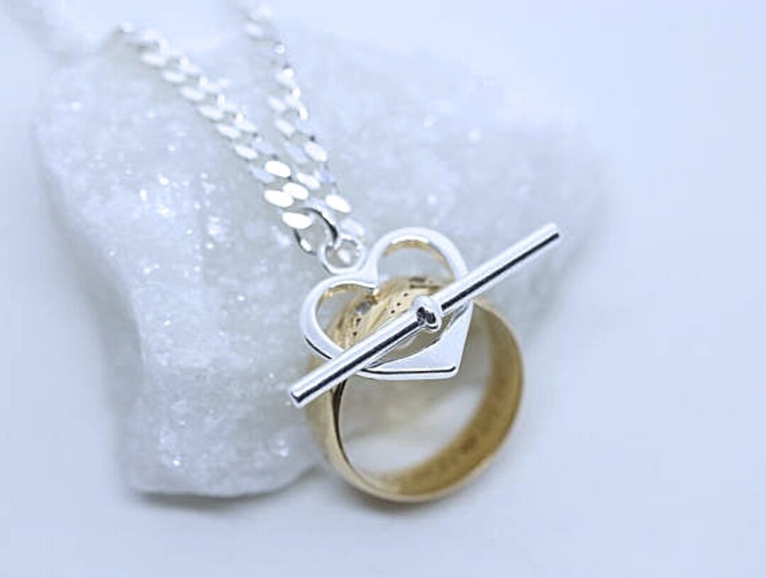 Sterling Silver Ring Holder Necklace Heart Necklace. Small - Etsy