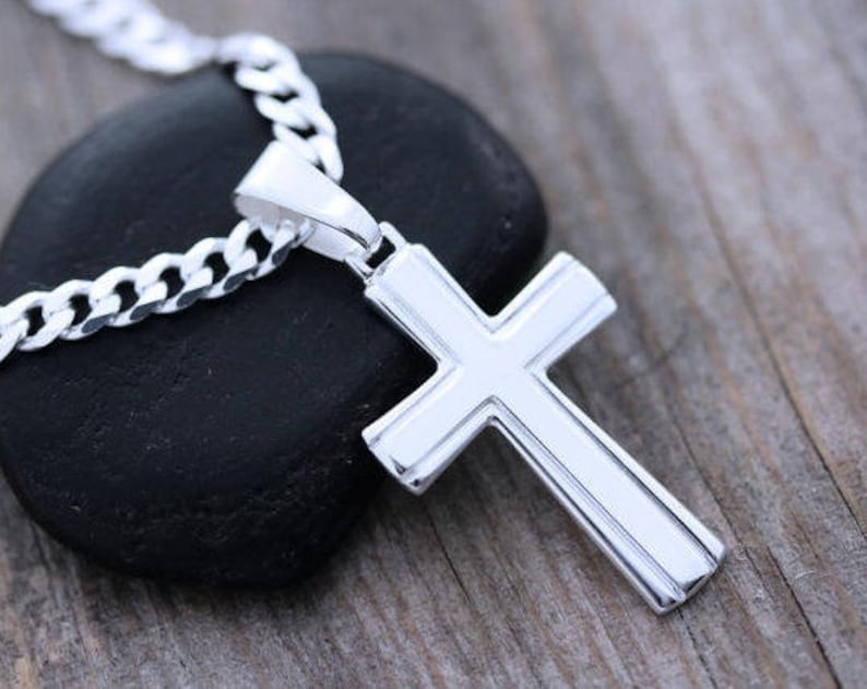 Classic Women CROSS Necklace. Sterling Silver Cross for Women. Etsy