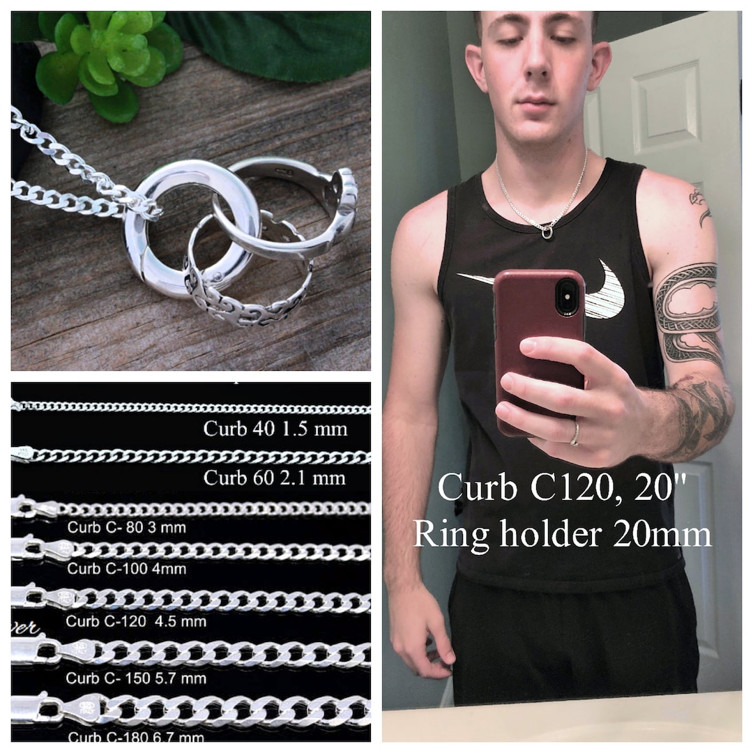 Sterling Silver Ring Holder Necklace Choose Chain. Mens Ring Etsy
