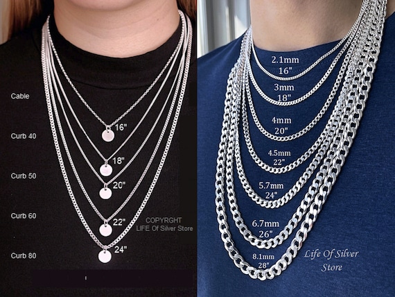 4mm Sterling Curb Chains - 18 4mm Sterling Curb Chains - 18