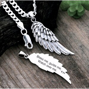 Engraved Wing. Sterling Silver Wing 
