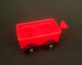 Vintage FISHER PRICE Little People Red 2 Seat Wagon Play Family Sesame Street Club House 937