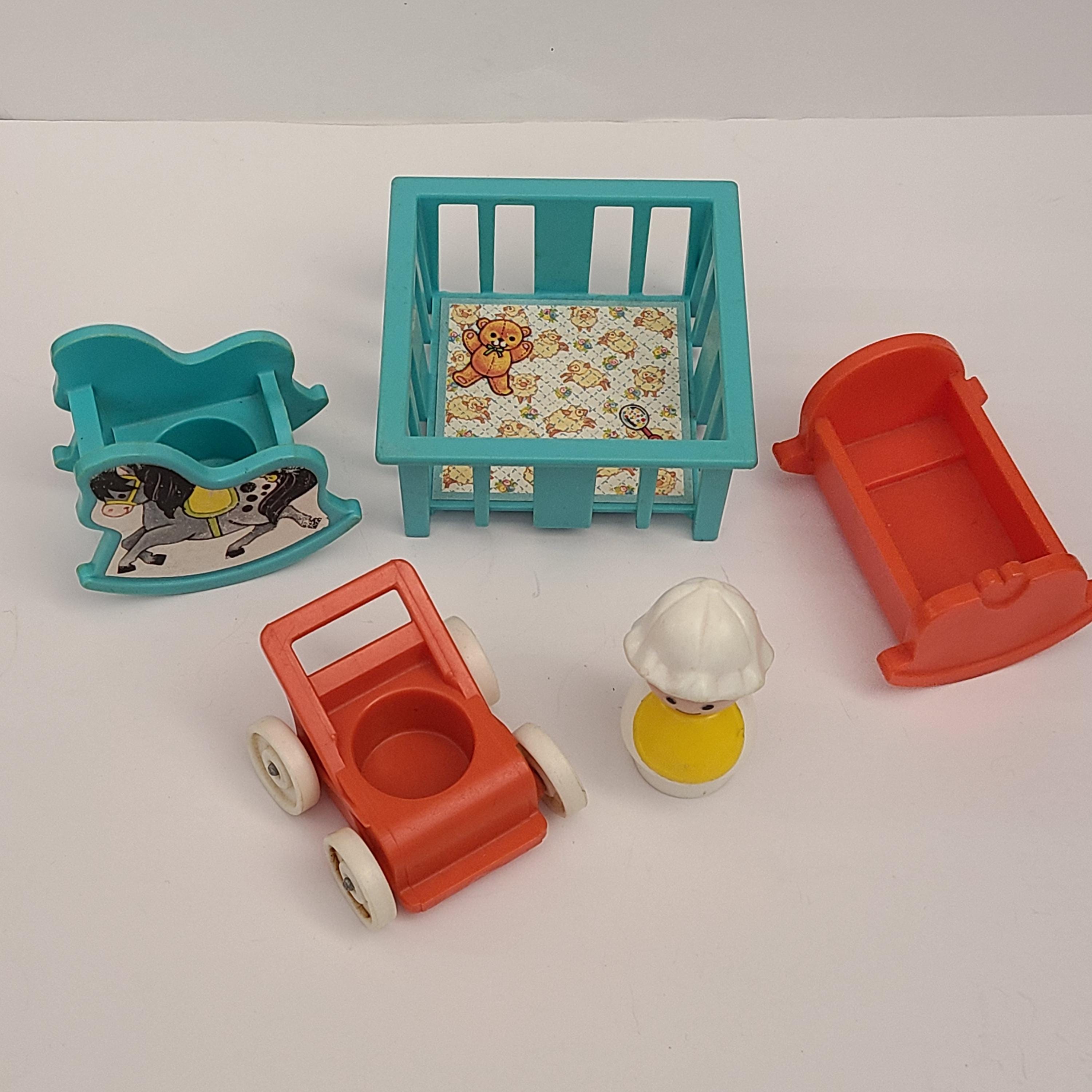 Lot De Puériculture Vintage Fisher-Price 761 - Jaune - Neuf Dans Boîte (NRFB)