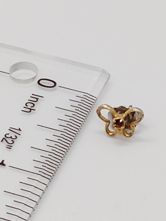Vintage small butterfly pierced stud earrings : g… - image 7