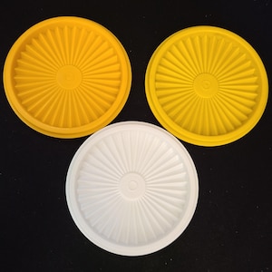 Couvercle de rechange pour bol servalier 5 pouces Tupperware vintage # 812, or jaune et blanc au choix