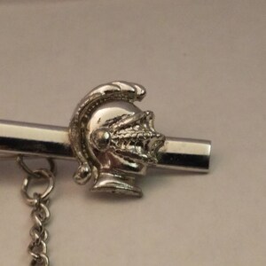 Vintage Knight Tie Tack Bar Silver Tone