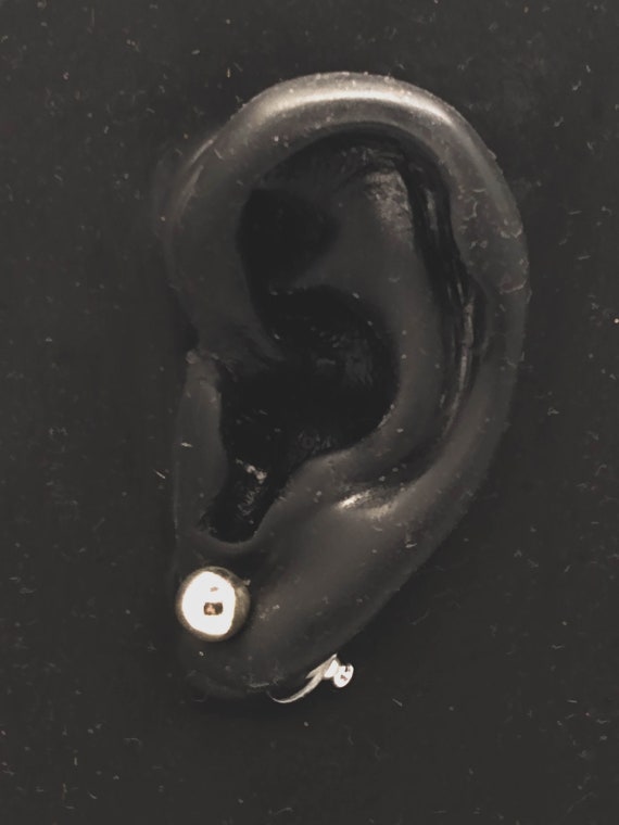 Vintage silver tone ball stud pierced earrings : … - image 5