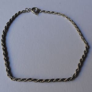 Vintage Thin Silver Tone Chain Bracelet 7 image 2