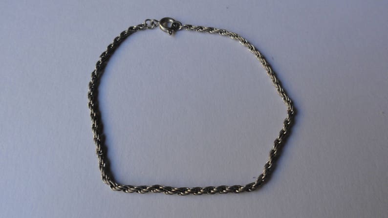 Vintage Thin Silver Tone Chain Bracelet 7 image 2