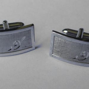 Vintage Sterling Silver Rectangular Cufflinks