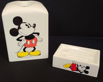 Disney Mickey Mouse Bathroom Tissue Dispenser and Soap Dish Holder