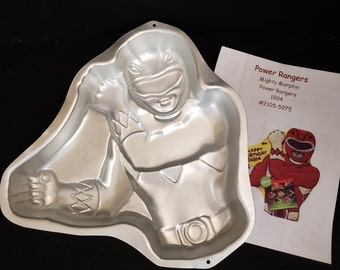 Wilton Mighty Morphin Power Rangers Aluminum Cake Pan Birthday Kids Party Treat with Color Instructions