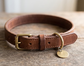 Leather pet collar