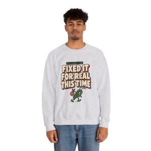 Git Commit Fixed It For Real This Time Sweatshirt, Funny Programmer Crewneck