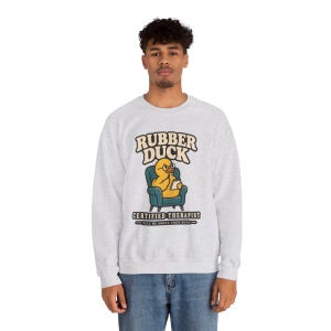 Rubber Duck Debugging Sweatshirt, Funny Programmer Crewneck, Developer Gift