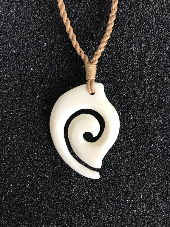 Hawaiian Necklace Koru Pendant Maori Necklace Surfer Etsy