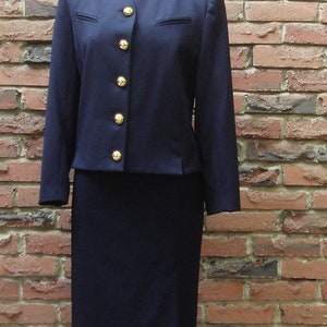 Classic Navy Suit with Large Gold Nautical Buttons Stewardess | Etsy
