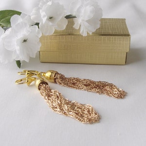 Gold Chain Tassel Earrings with Small Stud posts (Silver or Gold)