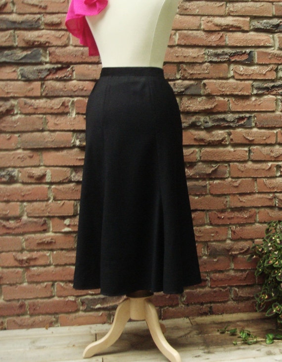 Black Wool Tulip Skirt - image 3
