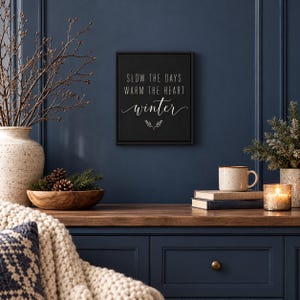 A Softer Season Farmhouse Seasonal Nook Wall Art, Small Typography Print or Floating Frame Canvas