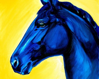 ポップアート馬シリーズ、「緑青青銅」、オリジナル絵画のデジタル