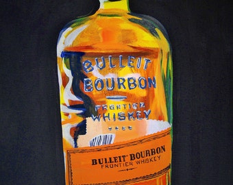 Bulleit Bourbon-Signed Digital Print or Original Painting titled "Supplies", Kentucky Pop Art Painting, Galerie Jerielle Painting, Artwork