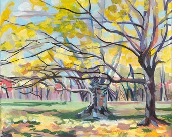 Fall Scene from Ashland, "Golden Floor", digital print of original painting, Henry Clay Estate. Lexington, Kentucky