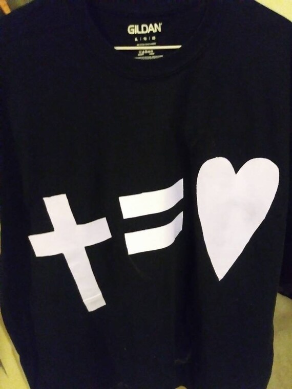 The Cross Equals Love Graphic Christian Tshirt Christian Etsy