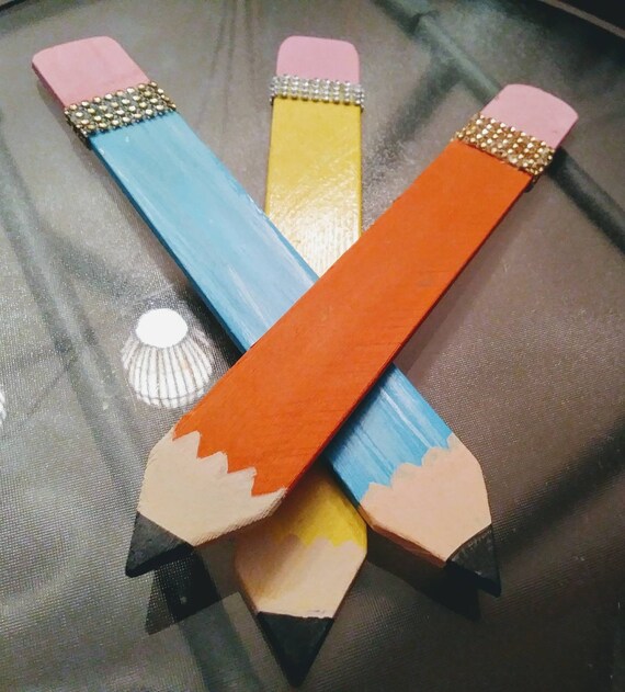Wooden Decorative Pencils Pencil Decor Faux Pencils Etsy