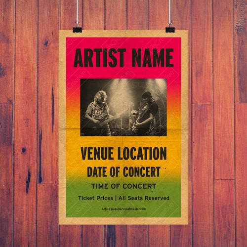 Custom Concert Ticket Poster Etsy