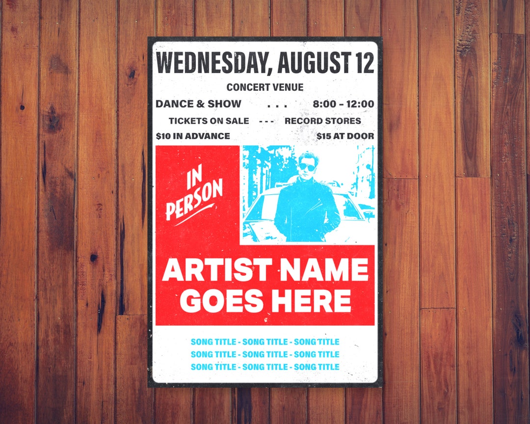 Custom Concert Poster Vintage 1950s Style 18x27 - Etsy