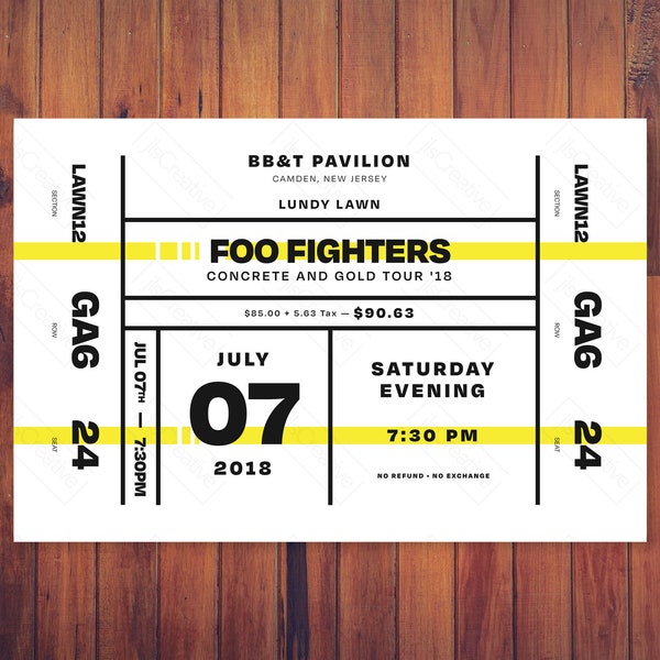 Concert Poster Ticket Etsy