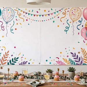 Pancarta de cumpleaños de vinilo personalizada de 60 x 150 cm, pancarta fotográfica personalizada con nombre y edad, decoración para fiestas de cumpleaños, regalo para cumpleaños importantes imagen 4