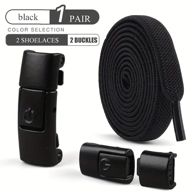 No Tie Elastic Shoelaces With Press Locks, Flat No Tie Shoe Laces for ...