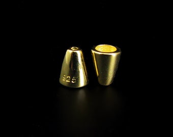 funky pattern Irina Miech 9mm gold plated sterling silver 2 pcs vermeil cones Hill Tribe