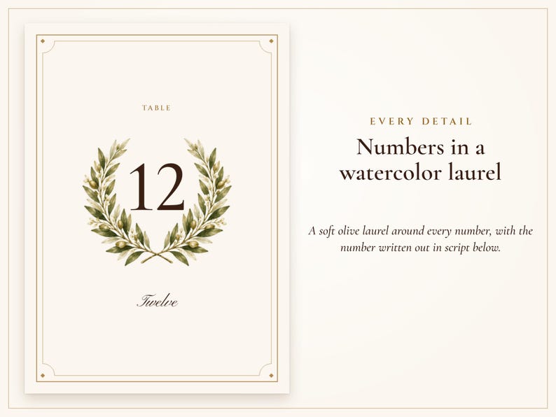 Numéros de table imprimables pour mariage, cartes de table ovales ivoire style « vieille fortune » de 1 à 40, formats 10 x 15 cm et 13 x 18 cm, décoration élégante pour la réception image 2