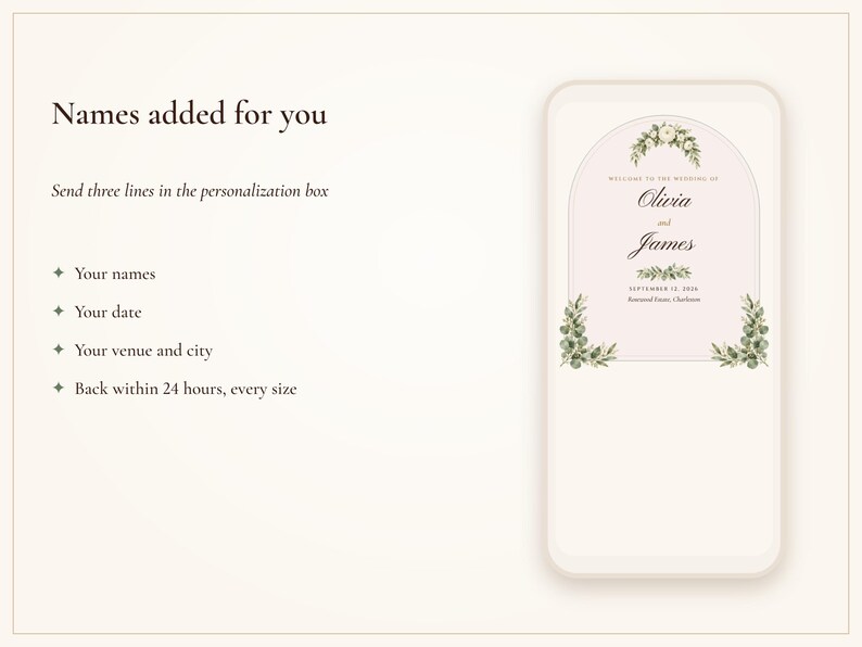Wedding Welcome Sign Template, Sage Garden Watercolor Welcome to Our Wedding Sign, 18x24 24x36, Names Added for You image 5