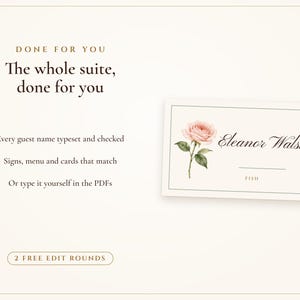 Wedding Sign Bundle, Sage Garden Watercolor Reception Suite with Seating Chart, Place Cards, Welcome Sign and 30 Signs, Names Typeset image 7