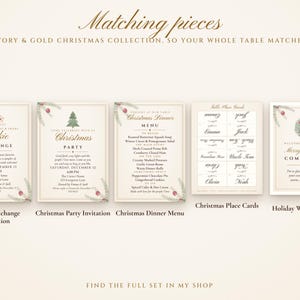 Christmas Cookie Exchange Invitation Printable, Elegant Ivory & Gold, Holiday Cookie Swap Party Invite 5x7 image 8
