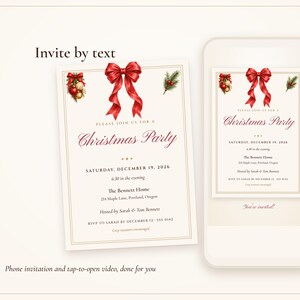 Christmas Party Bundle, Invitation, Dinner Menu, Place Cards and 20 Games, Matching Holiday Party Printables, Done for You image 5