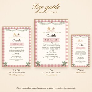 Christmas Cookie Exchange Invitation Printable, Cozy Plaid Cottage, Holiday Cookie Swap Party Invite 5x7 image 9