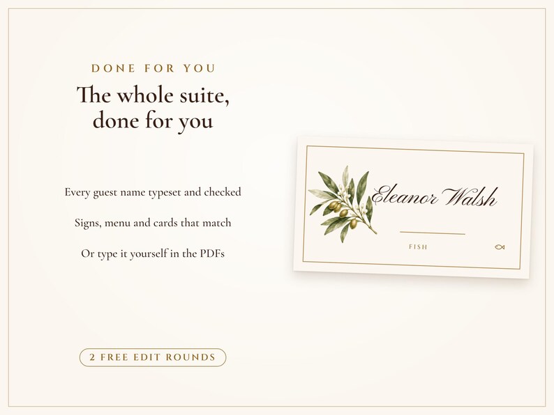 Paquete de letreros para bodas, conjunto de recepción Old Money Ivory con plano de asientos, tarjetas de lugar, letrero de bienvenida y 30 letreros, nombres impresos. imagen 7