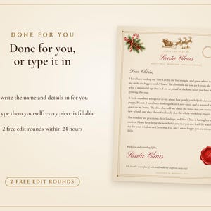 Personalized Letter from Santa, Nice List Certificate and North Pole Envelope, Santa Letter Set Printed with Your Child's Name image 7