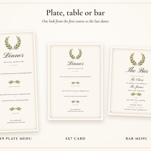 Modelo de cardápio de casamento, cartão de menu para jantar Old Money Ivory 4x9, seu cardápio diagramado para você, cardápio de recepção elegante imagem 4