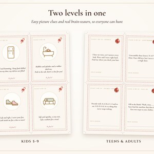 Christmas Scavenger Hunt for Kids and Teens, Indoor Christmas Treasure Hunt Clues, 2 Levels with Answer Key, Printable image 4