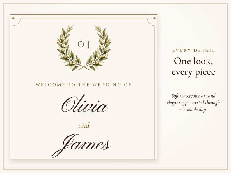 Paquete de letreros para bodas, conjunto de recepción Old Money Ivory con plano de asientos, tarjetas de lugar, letrero de bienvenida y 30 letreros, nombres impresos. imagen 2
