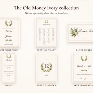 Modelo de cardápio de casamento, cartão de menu para jantar Old Money Ivory 4x9, seu cardápio diagramado para você, cardápio de recepção elegante imagem 8