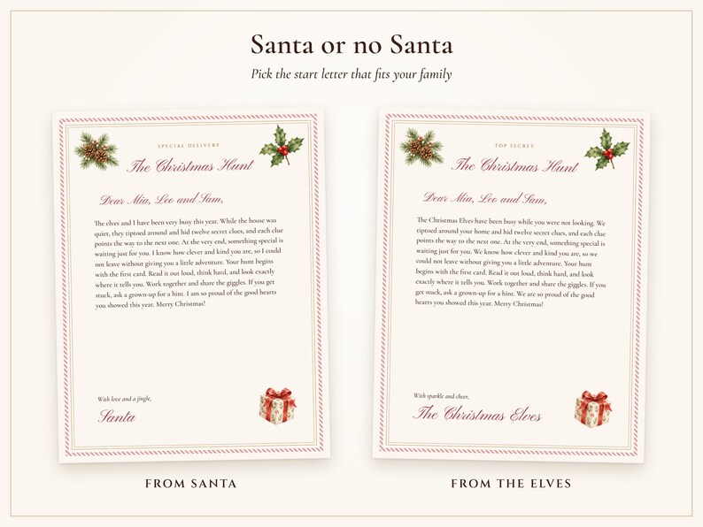 Christmas Scavenger Hunt for Kids and Teens, Indoor Christmas Treasure Hunt Clues, 2 Levels with Answer Key, Printable image 5