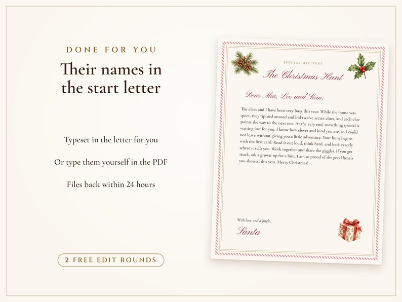 Christmas Scavenger Hunt for Kids and Teens, Indoor Christmas Treasure Hunt Clues, 2 Levels with Answer Key, Printable image 7