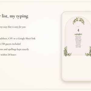 Wedding Seating Chart Template, Guest Names Typeset for You, Sage Garden Watercolor Find Your Seat Cards and Sign, 18x24 24x36 image 5